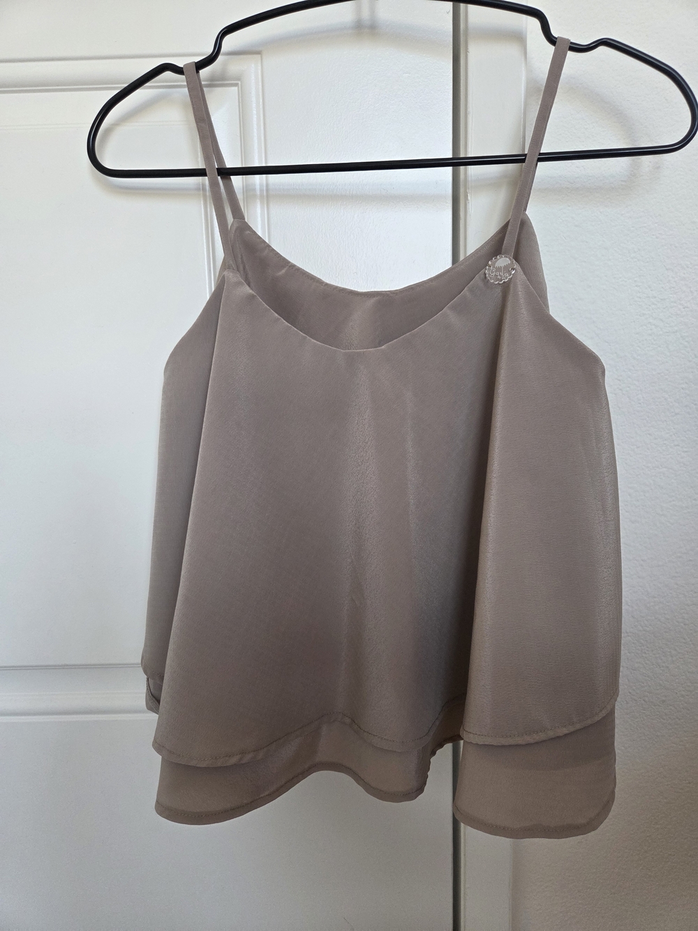 NWT Women’s Taupe Layered Spaghetti Strap Tank Top - Size S